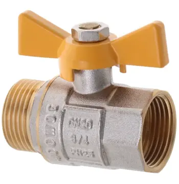 Кран кульовий Waterpro WP607-20FMW-Y - 3/4" FMW ГШМ YELLOW, ручка "метелик" жовта (WP2892)