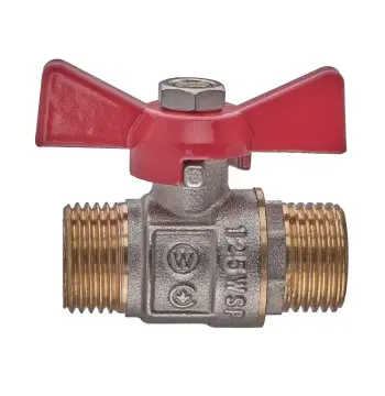 Кран кульовий ШШМ, ручка "метелик" червона Waterpro WP608-15MMW - 1/2" MMW (WP2916)
