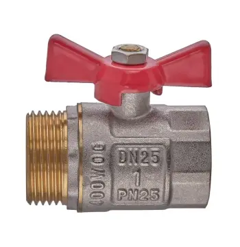 Кран кульовий ГШМ, ручка "метелик" червона Waterpro WP607-25FMW - 1" FMW (WP2917)