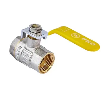 Кран кульовий Waterpro WP602-15FFL-Y - 1/2" FFL ГГВ YELLOW, ручка "важіль" жовта (WP2929)