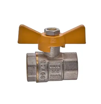 Кран кульовий Waterpro WP602-15FFW-Y - 1/2" FFW ГГМ YELLOW, ручка "метелик" жовта (WP2933)