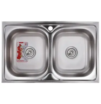 Мийка кухонна ZERIX Z8050D-08-180E DOUBLE (satin) (ZM0569)