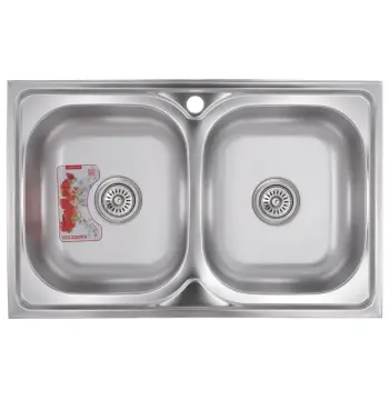 Мийка кухонна Zerix Z8050D-08-180MD Double (micro decor) (ZM0613)