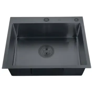 Мойка Zerix ZH5843B-215 (3.0/1.0) PVD-Black с диспенсером и сушилкой для посуды (ZM5561)