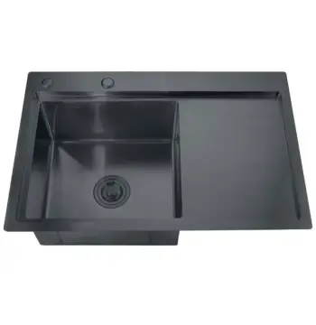 Мойка Zerix ZH7849LB-215 (3.0/1.0) PVD-Black с диспенсером и сушилкой для посуды (ZM5567)