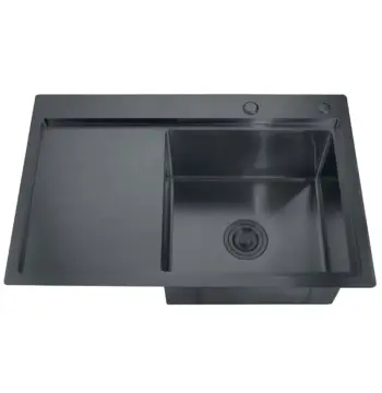 Мойка Zerix ZH7849RB-215 (3.0/1.0) PVD-Black с диспенсером и сушилкой для посуды (ZM5569)