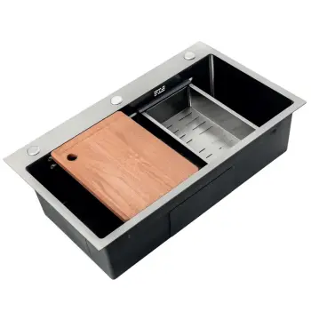 Мийка з нерж. Сталі ZERIX ZH6845-SET-05 DECOR NANO-SILVER (3.0/0.8) КОМПЛЕКТ (колір нержавійка) (ZM5589)