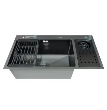 Мийка для кухні з нерж. сталі ZERIX ZH8245-SET-08 MICRO DECOR GRAPHITE (колір графіт) (ZM5594)