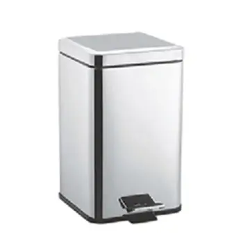 Мусорное ведро квадратное ZERIX Z-415 CHROME 6 л (цвет хром глянец) (ZX0540)