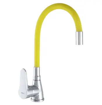 Смеситель для кухни Zerix SOP7 146 хром/желтый с гибким изливом (ZX2661)