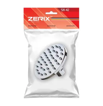 Лейка для душа ZERIX SH-42 потолочная однорежимная из ABS-пластика, хромированная, 100 мм (ZX2744)