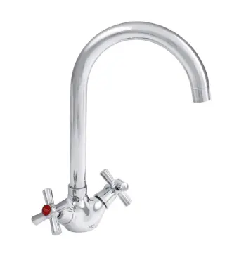Двухвентильный смеситель для кухни ZERIX TLA 722 хромированный с полнооборотной кран-буксой (ZX2963)