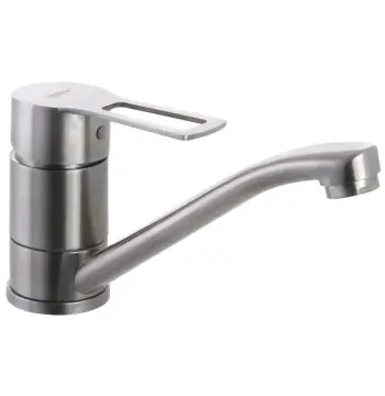 Смеситель для умывальника Zerix HSB-004-15cm из нержавеющей стали с поворотным изливом (ZX3142)