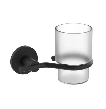 Склянка одинарна настінна Zerix Delux M1306A Black (ZX4647)
