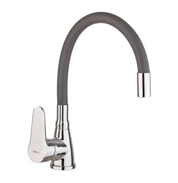 Змішувач для кухні Zerix SOP7 146 Reflector Gray з гнучким силіконовим виливом (ZX4652)