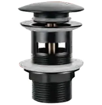 Донный клапан для раковины с переливом ZERIX LR65B-2 автоматический (Click-Clack) (Цвет черный) 1 1/4'' (ZX4735)