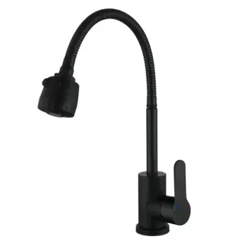 Смеситель для кухни Zerix DAX-011 Black Reflector из нержавеющей стали SUS304 черный матовый с гибким изливом (ZX4822)