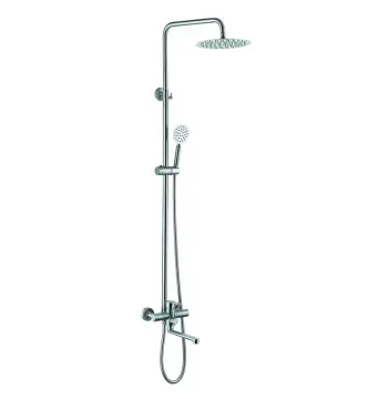 Душевая колонна со смесителем Zerix DAX-006-J-20cm из нержавеющей стали с длинным поворотным изливом (ZX4827)
