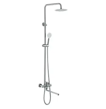 Душевая колонна со смесителем Zerix DAX-006-J-35cm из нержавеющей стали SUS304 с длинным поворотным изливом (ZX4828)