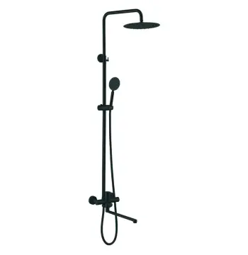 Душевая DAX-006-J-35cm колонна Zerix DAX-006-J из нержавеющей стали черная матовая с длинным поворотным изливом 35 см (ZX4829)