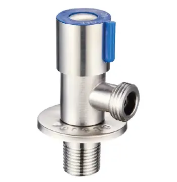Кран для подключения сантехприборов Zerix VAL-01-1/2x1/2 с нерж. стали (синий) (ZX4937)