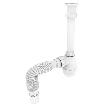 Сифон для раковини ZERIX SU-03-А з ревізією (Колір білий) 1 1/4'' (ZX5083)