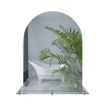 Зеркало настенное ZERIX LAGUNA MRZ03-45x60x11 прямоугольное с дугообразным верхом и полкой (ZX5621)