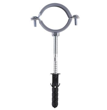 Хомут в сборе CR 1 1/2″ (47-53мм) с винтом-шурупом 8*100 и дюбелем в уп., серый