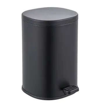 Відро для сміття з плавним закриттям овальне ZERIX PRIME-TC0105 BLACK 5 л (колір чорний) (ZX5902)