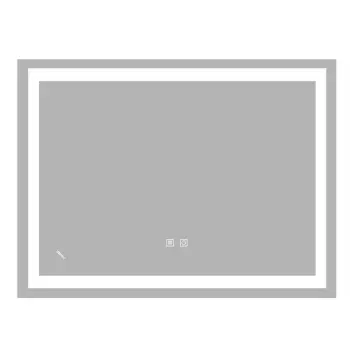 Дзеркало ZERIX KUBIX MR03-80x60-REVERSE з LED Touch, Anti-fog, димером, рег. яскравості (ZX6053)