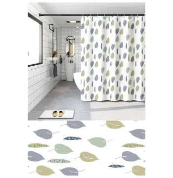 Шторка для ванной ZERIX SCP-008-180x200 из PEVA (полиэтиленвинилацетата) (Узор "Листья") (ZX6081)