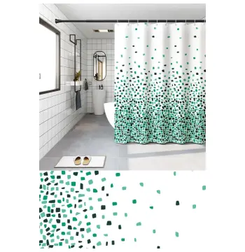 Шторка для ванной ZERIX SCP-010-180x180 из PEVA (полиэтиленвинилацетата) (Узор "Брызги" зеленые) (ZX6083)