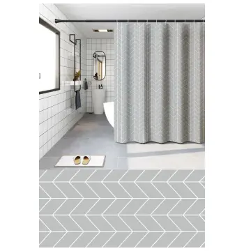 Шторка для ванной ZERIX SCP-012-180x180 из PEVA (полиэтиленвинилацетата) (Узор "Зигзаг" серый) (ZX6085)