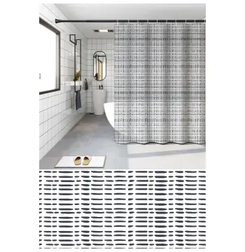Шторка для ванной ZERIX SCP-013-240x200 из PEVA (полиэтиленвинилацетата) (Узор "Клетка" серая) (ZX6086)