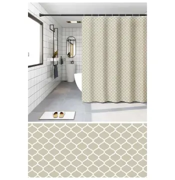 Шторка для ванной ZERIX SCP-014-180x200 из PEVA (полиэтиленвинилацетата) (Узор "Ромбы" бежевый) (ZX6087)