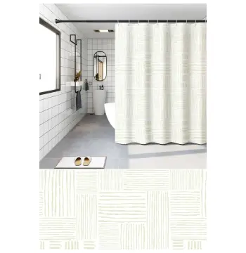 Шторка для ванной ZERIX SCP-017-180x200 из PEVA (полиэтиленвинилацетата) (Узор "Плитка" 3-Д молочная) (ZX6090)