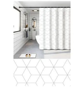 Шторка для ванной ZERIX SCP-020-180x180 из PEVA (полиэтиленвинилацетата) (Узор "Зигзаг" белый) (ZX6093)