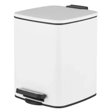 Відро для сміття з плавним закриттям квадратне ZERIX KUBIX-TC0106 WHITE 6 л (колір білий) (ZX6109)