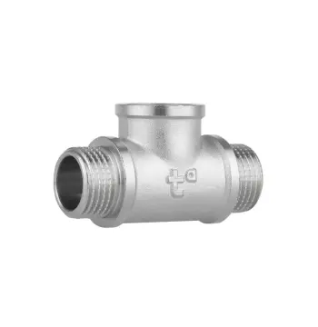 Тройник Thermo Alliance Forte SF36615 латунный никелированный с резьбой ВНН 1/2 (SF36615)