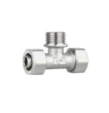 Тройник обжимной Thermo Alliance 16х1/2х16 Standart 16х1/2"х16 латунный никелированный с наружной резьбой (SD160W161516)