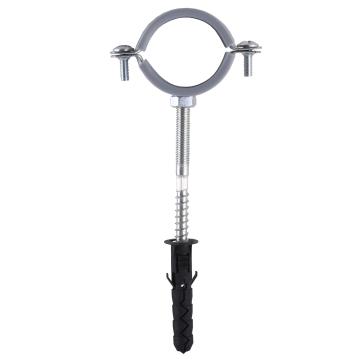 Хомут в сборе CR 1 1/4″ (42-47мм) с винтом-шурупом 8*80 и дюбелем в уп., серый