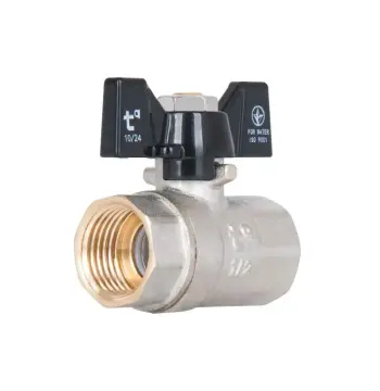 Кран шаровой Thermo Alliance Base SD602W15 латунный 1/2" ВР для воды с ручкой-бабочкой (SD602W15)