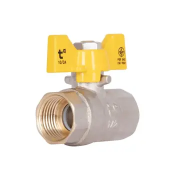 Кран шаровой газовый Thermo Alliance Base SD602G15 1/2" ВВ латунный с ручкой-бабочкой (SD602G15)