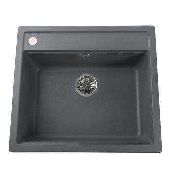 Гранитная мойка Globus Lux VOLTA сiрий металiк 570х510мм-А0003