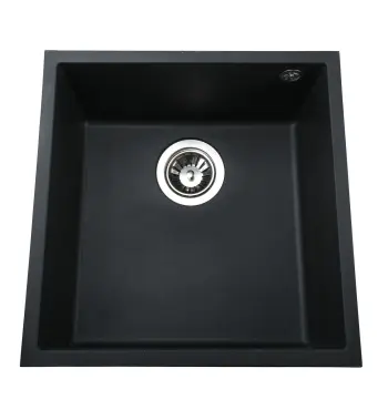 Гранитная мойка Globus Lux AMMER чорный 440 х 440 мм - А0002