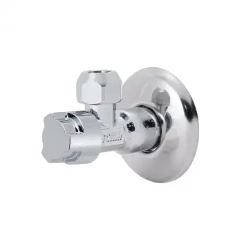 Кран приборный буксовый Icma №520 10х1/2" латунный хромированный угловой (90520AC07)