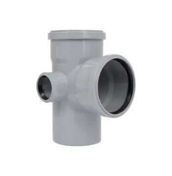 Хрестовина каналізаційна TA Sewage 110×110×110 ммх50 поліпропіленова сіра ліва 90° (CZ110001)