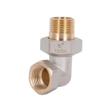 Угловой сгон-американка Thermo Alliance Base SD191W15 латунный никелированный 1/2" ВН (SD191W15)