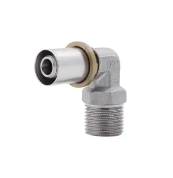 Уголок прессовый редукционный Icma 16х1/2 №404 16x1/2" латунный с наружной резьбой (81404ADGH06)