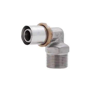 Пресс-уголок Icma №404 20х3/4" НР никелированный латунный для опрессовки (81404AEBQ06)